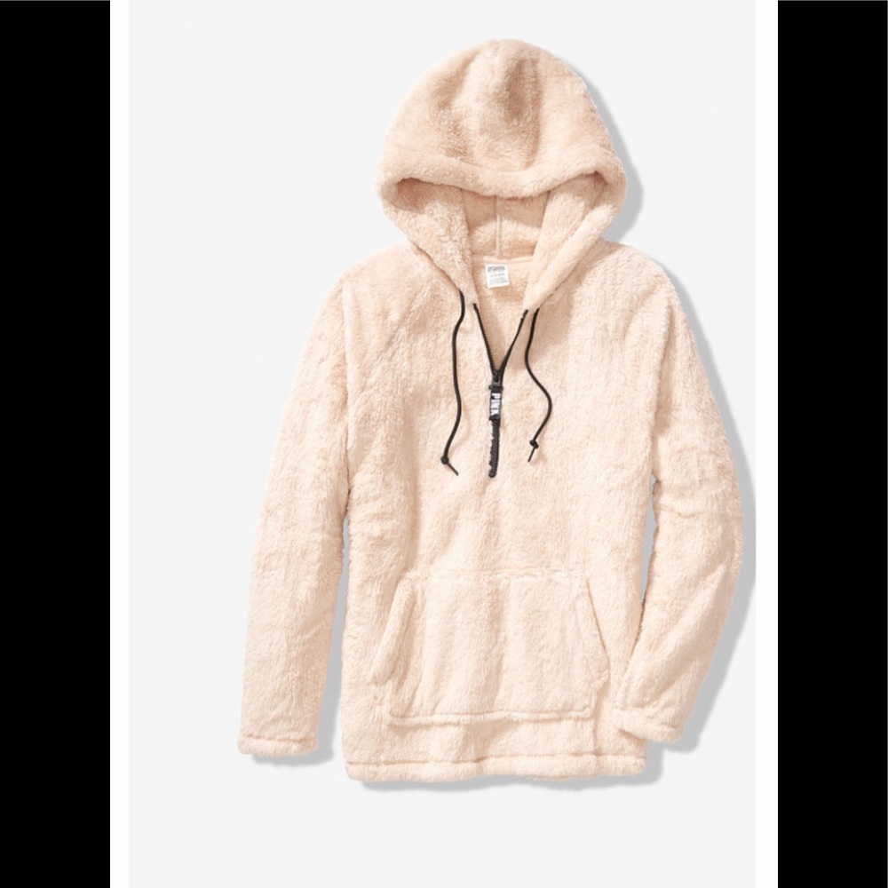 Pink Teddy Half - Zip Pullover